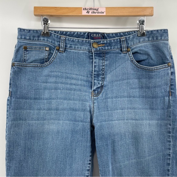 Chaps Womens Daniella Curvy Fit Jeans Blue Denim Cotton Blend 14 - Picture 2 of 7